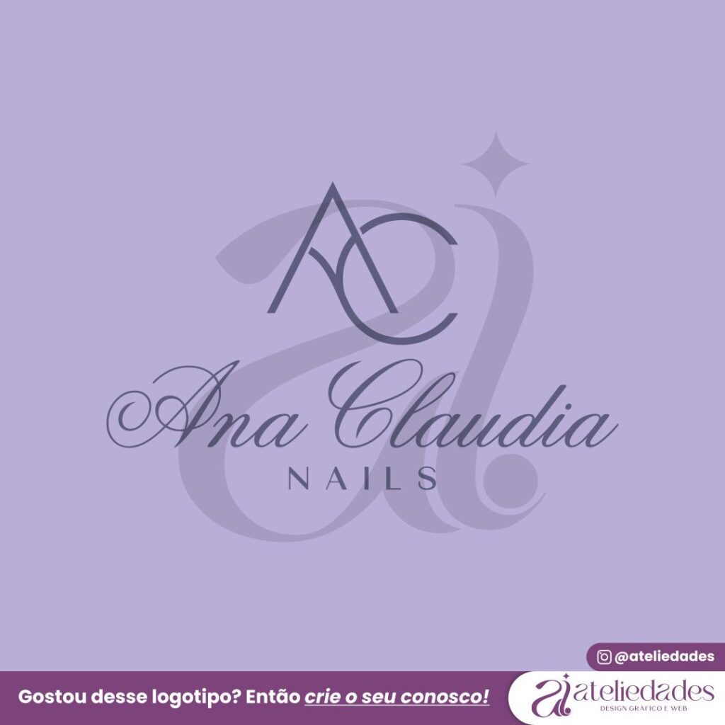 logotipo para nail designer manicure ana claudia nails