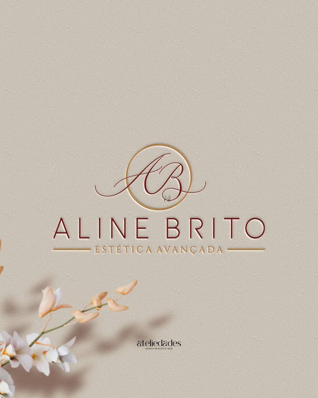 criação de logotipo para estética ateliedades aline brito