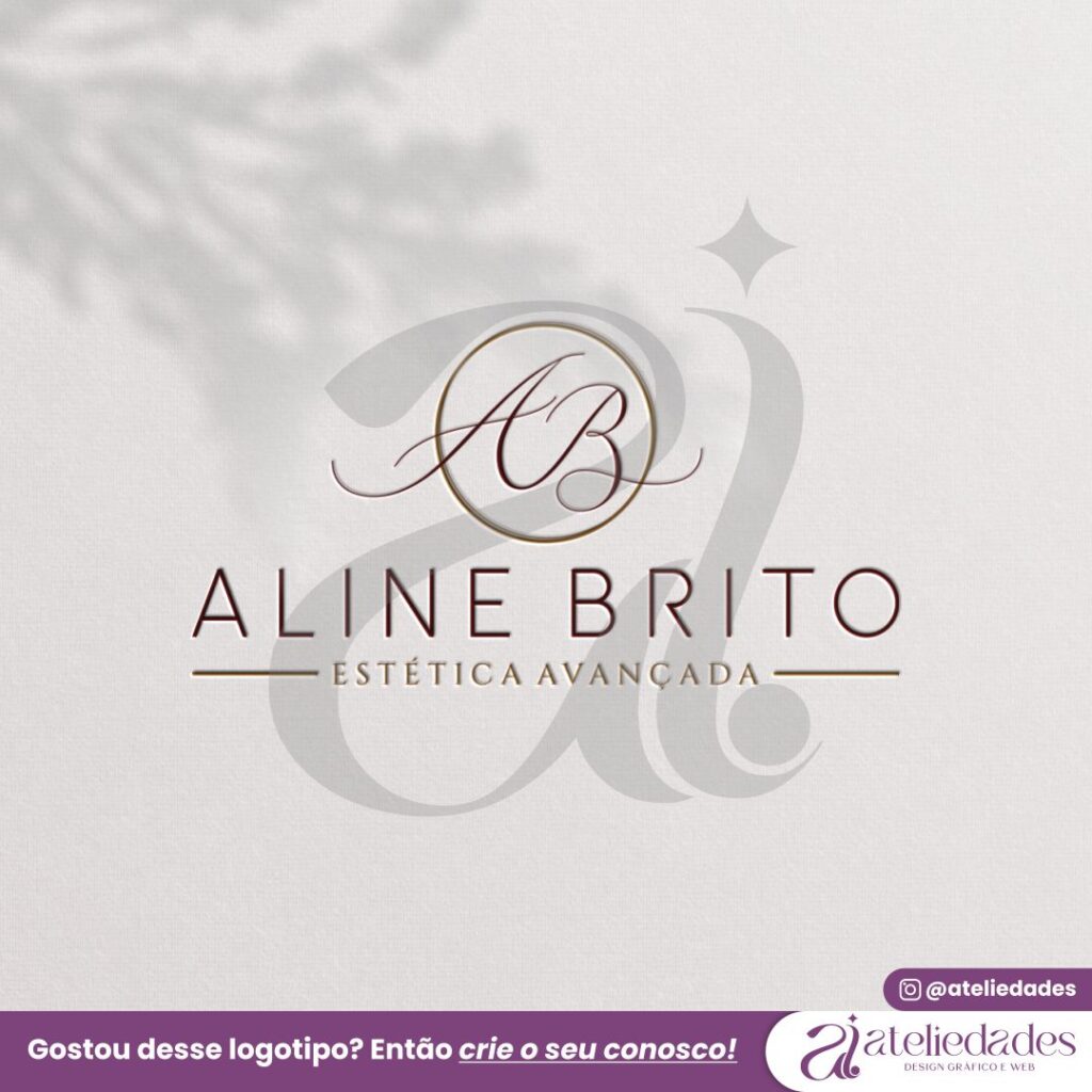 logotipo para estética avançada aline brito