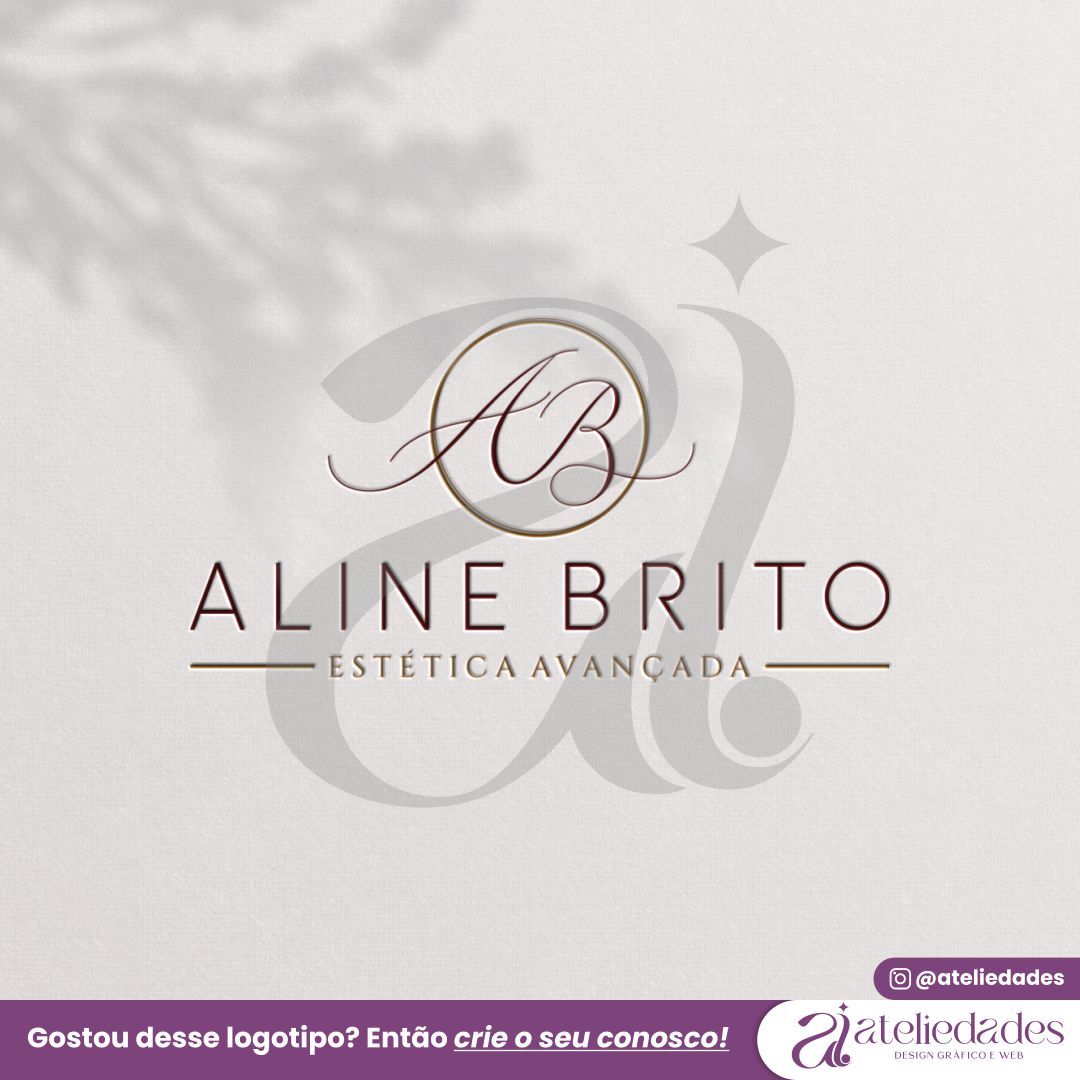 logotipo para estética avançada aline brito