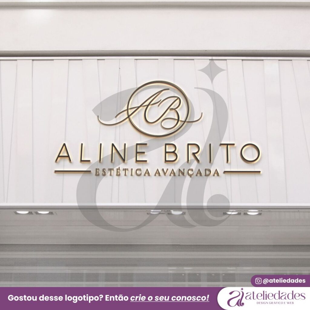 logotipo para estética avançada aline brito