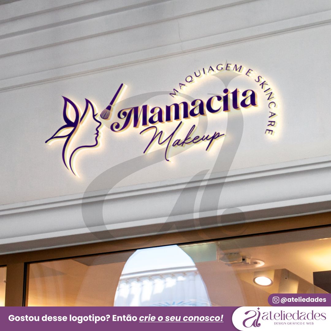 logotipo para loja de maquiagem e skincare