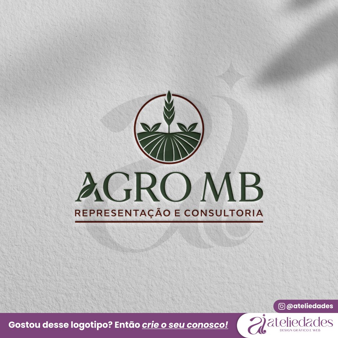 ateliedades logotipo para agricultura agronegócio agro mb