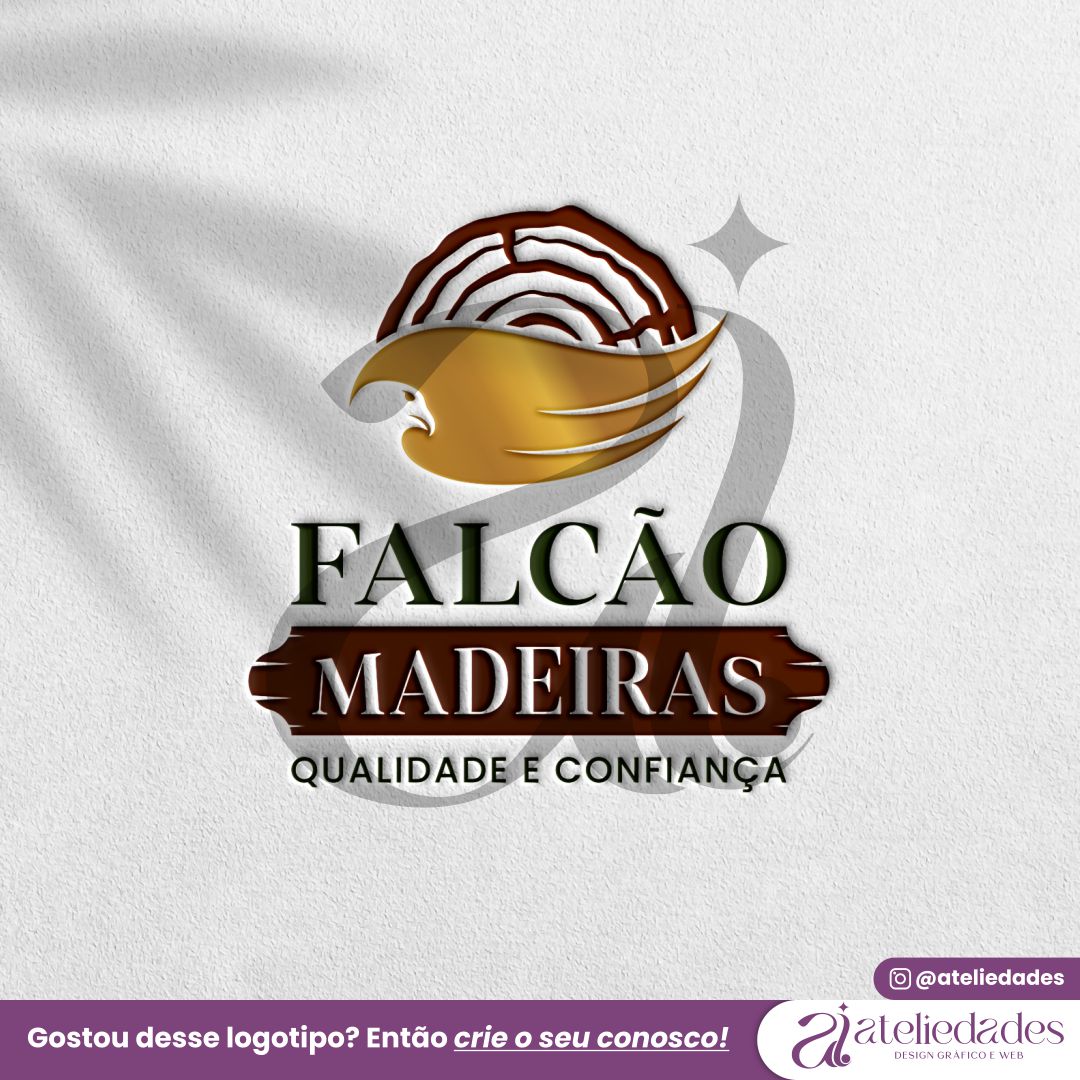 criação de logotipo madeireira falcão madeiras