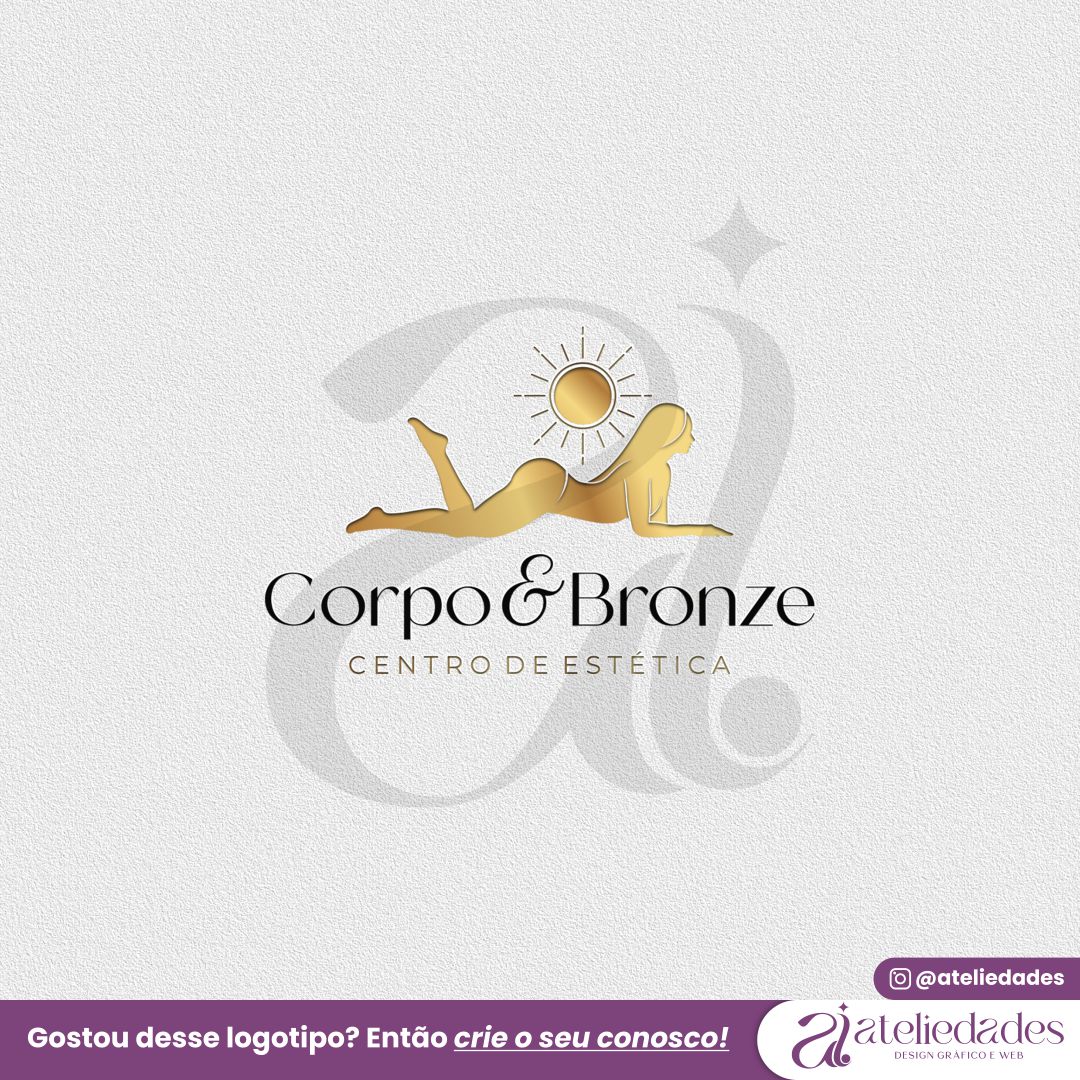 logotipo bronzeamento natural logo centro de estética corpo & bronze