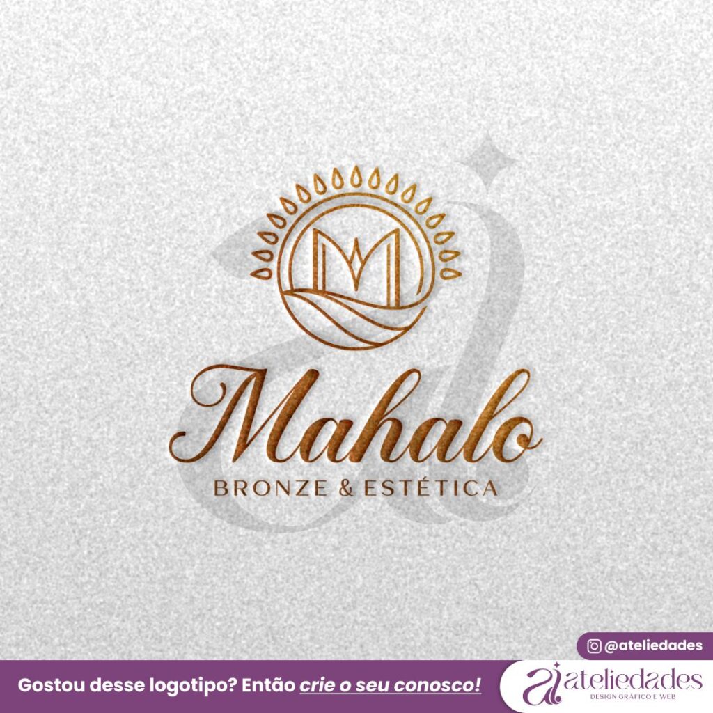 logotipo para bronzeamento logo bronze natural estética mahalo