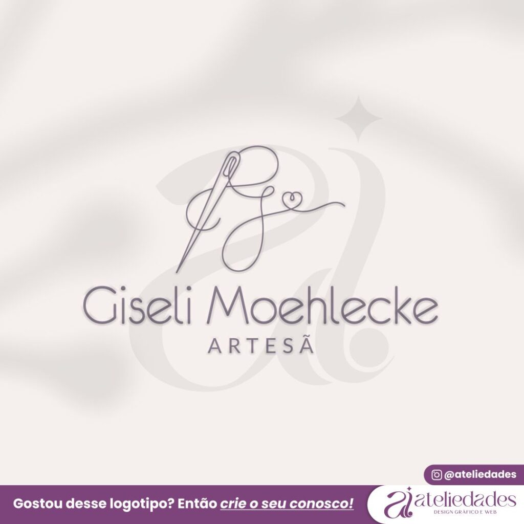 logotipo para artesã e artesanato giseli moehlecke