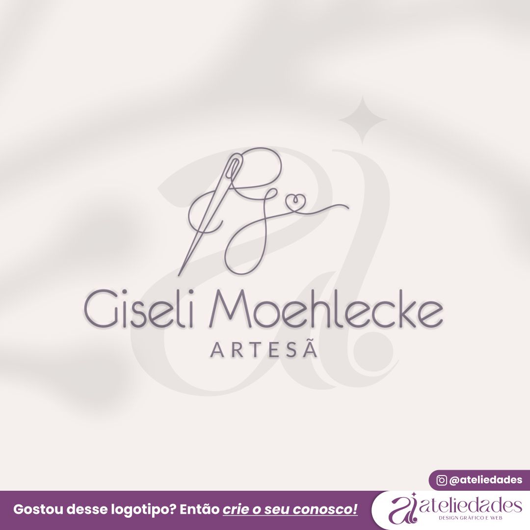 logotipo para artesã e artesanato giseli moehlecke