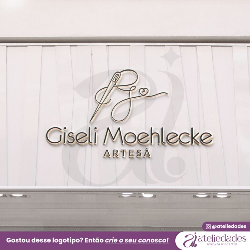 logotipo para artesã e artesanato giseli moehlecke