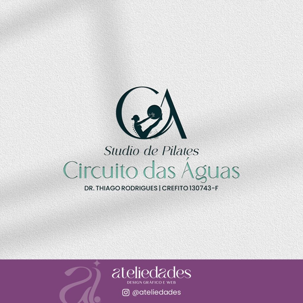 pilates logo logomarca studio de pilates circuito das águas