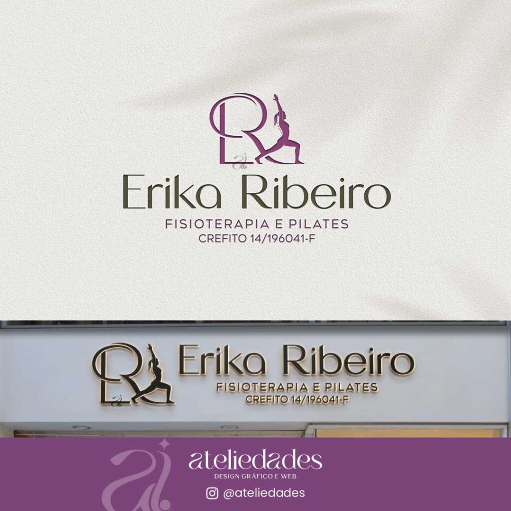 logotipo para fisioterapia e pilates erika ribeiro