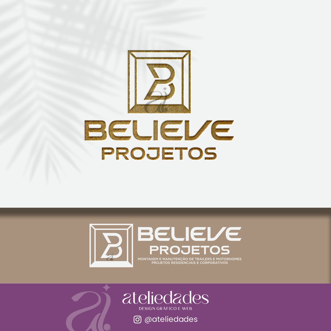 logotipo para móveis planejados marcenaria believe projetos
