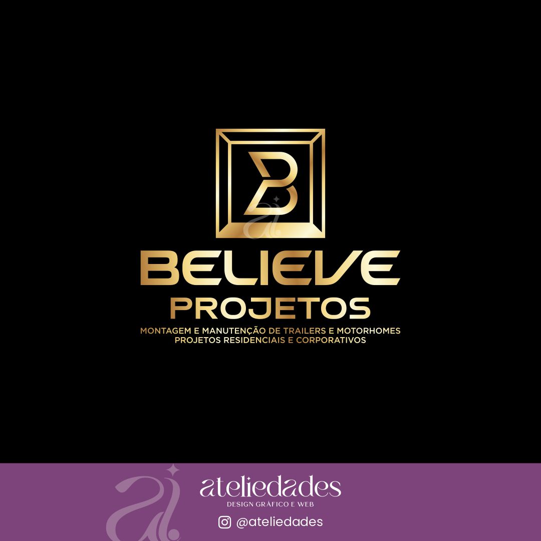 logotipo para móveis planejados marcenaria believe projetos