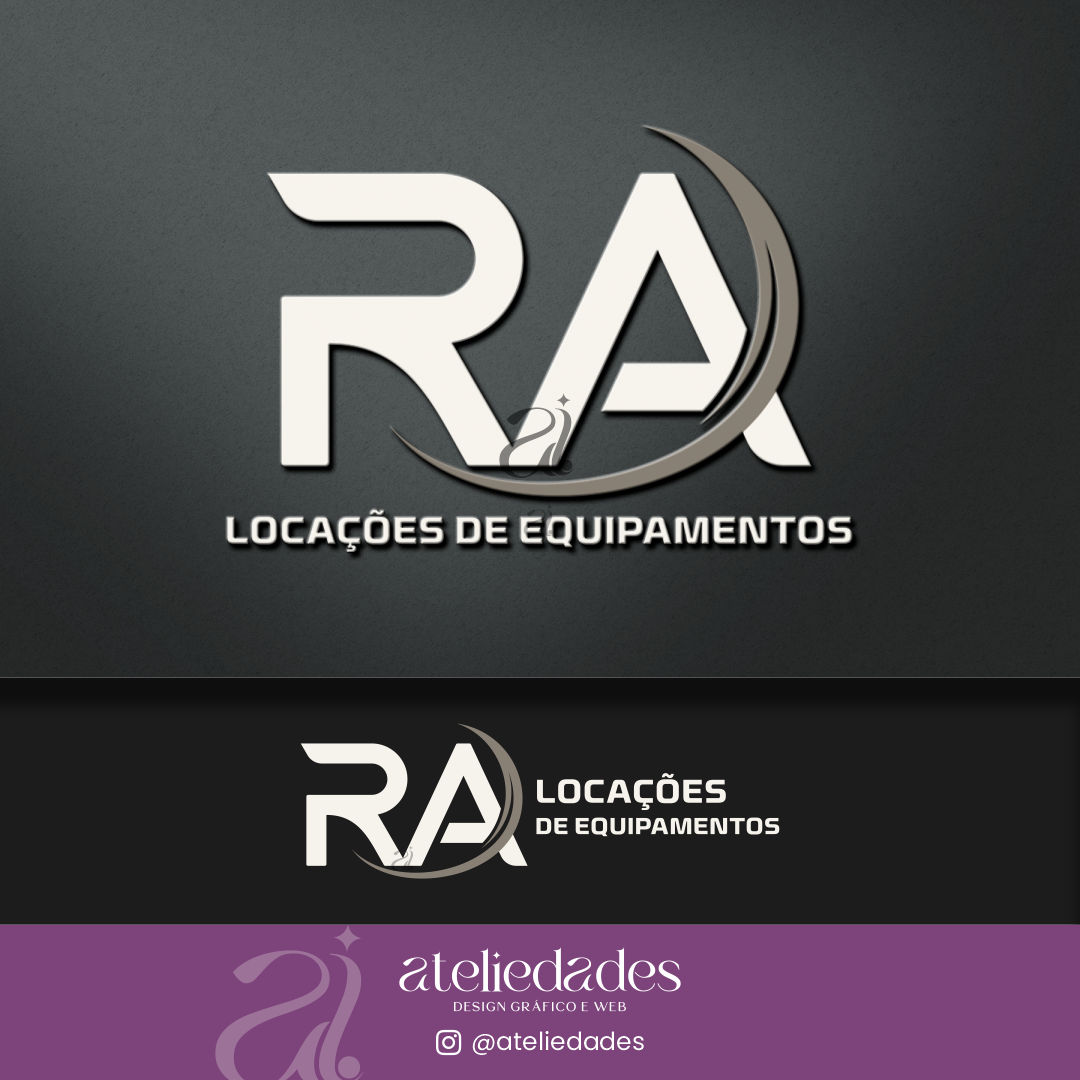 logotipo locação de equipamentos ra